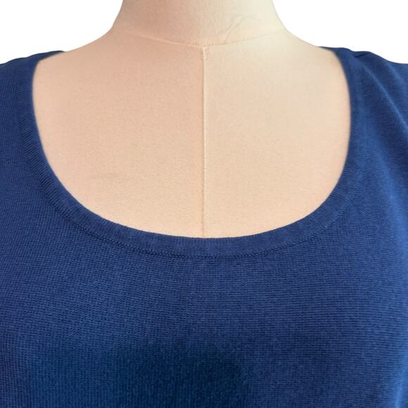 Choices Petite Large Knit Sleeveless Tunic Soft Blue Nautical Outdoor Summer - Picture 2 of 7